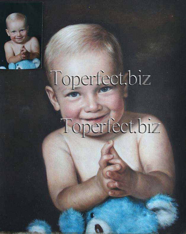 imd025 赤ちゃんのポートレート油絵